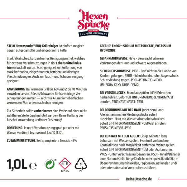 Hexenspucke® Premium BBQ Grillreiniger, 1000ml – Bild 5