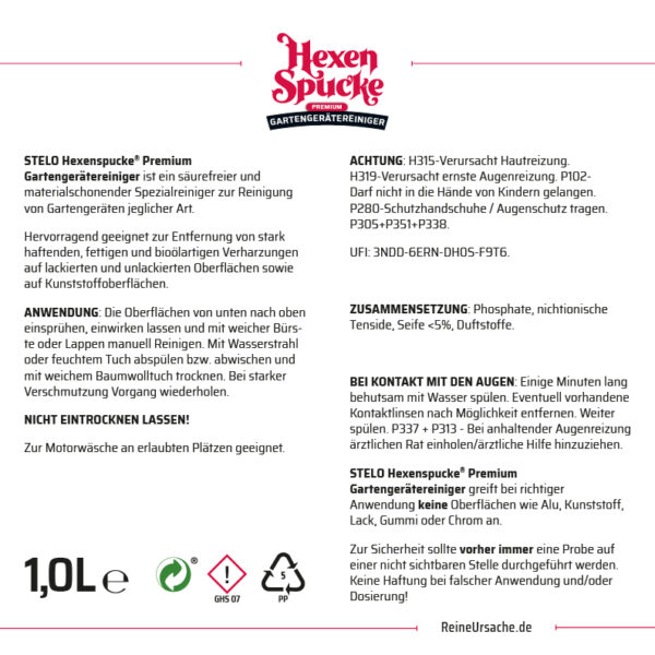 Hexenspucke® Premium Gartengerätereiniger, 1000ml – Bild 6